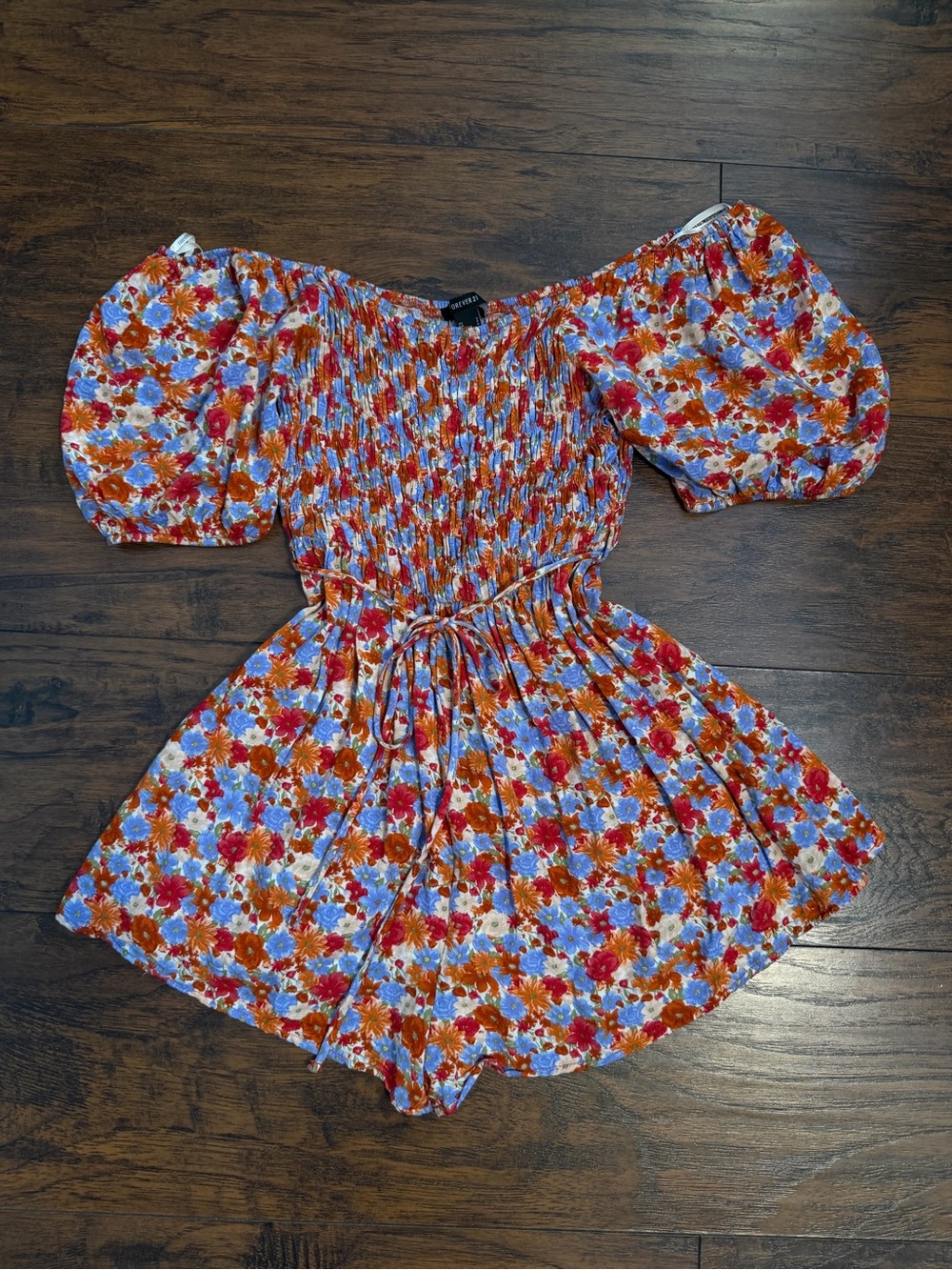 Forever 21 Multicolor Floral Off-Shoulder Romper
